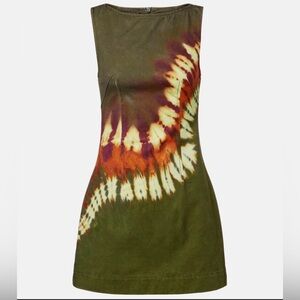 Alémais Marilyn Denim Mini Dress in Khaki